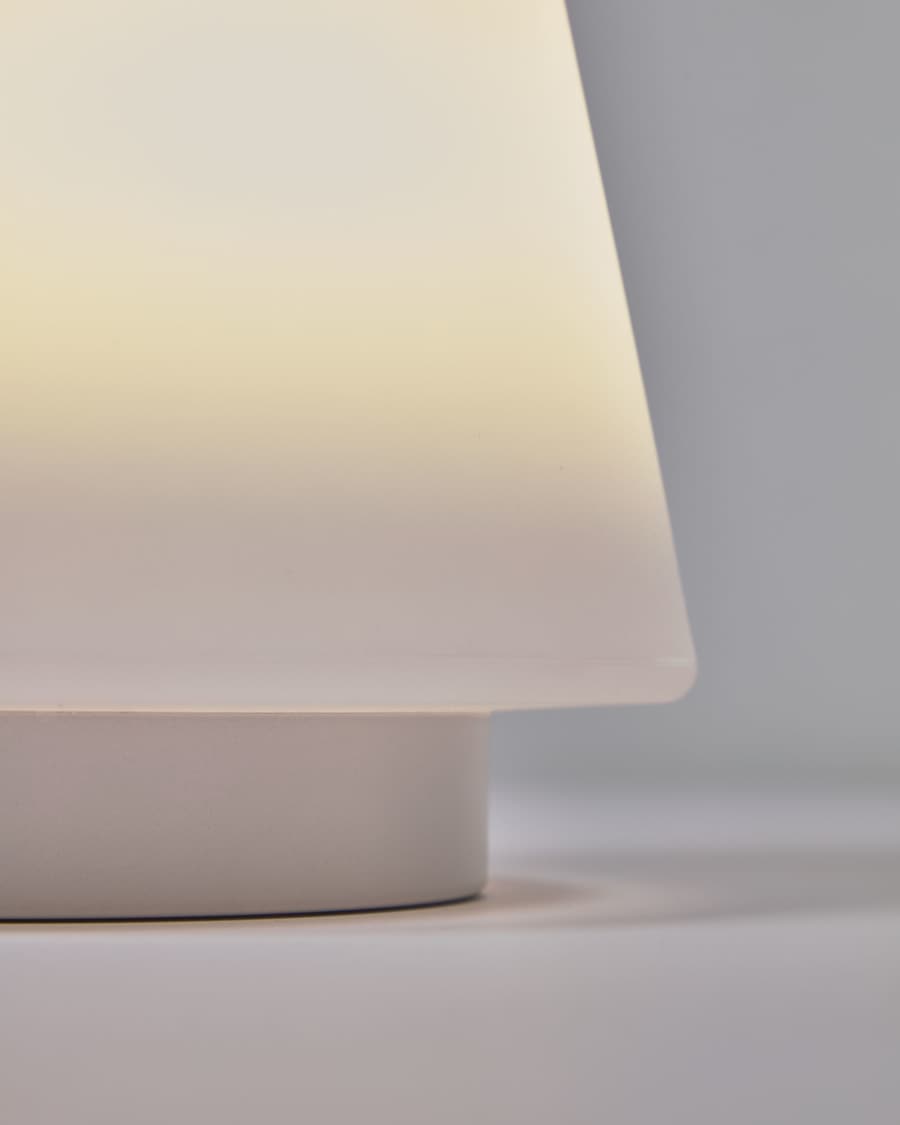 Udiya outdoor table lamp in polythene and metal white with white finish