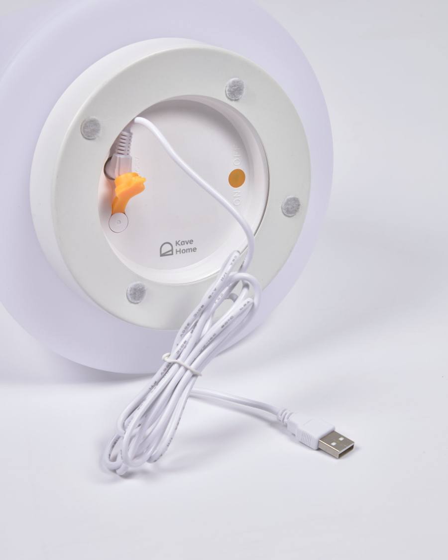 Udiya outdoor table lamp in polythene and metal white with white finish