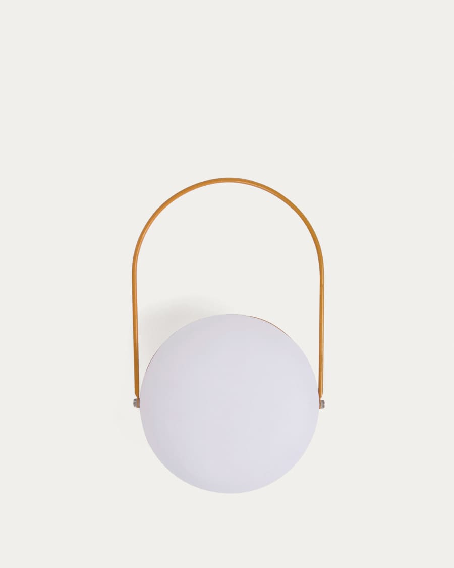 Tea table lamp in polythene and metal with mustard finish