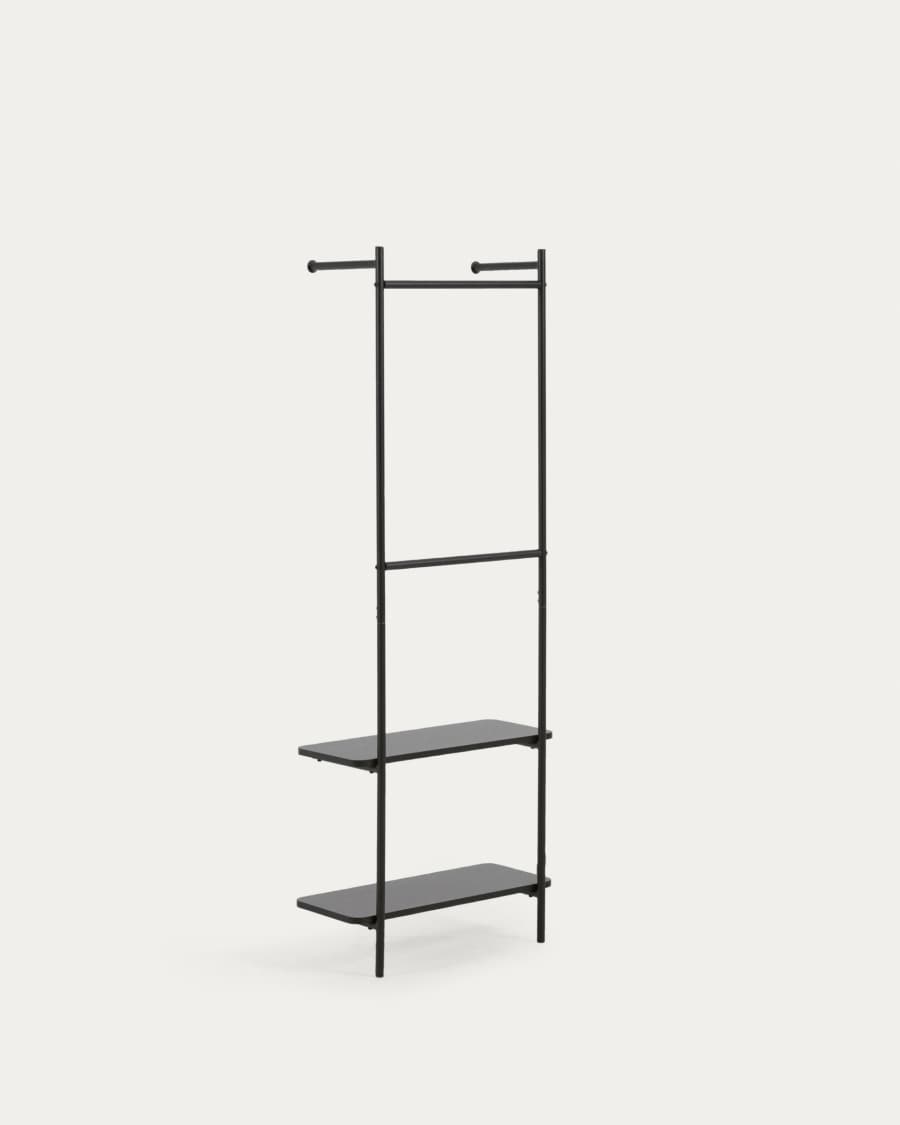 Galatia melamine and metal clothes rail with black finish 60 x 162 cm