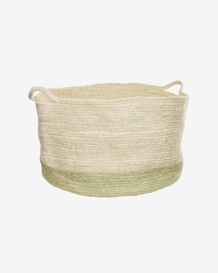 Cesta Adabel in iute naturale in color verde