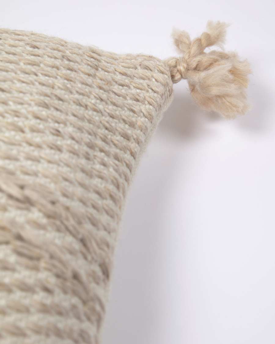 Funda de cojín Kaie 100% PET beige 45 x 45 cm