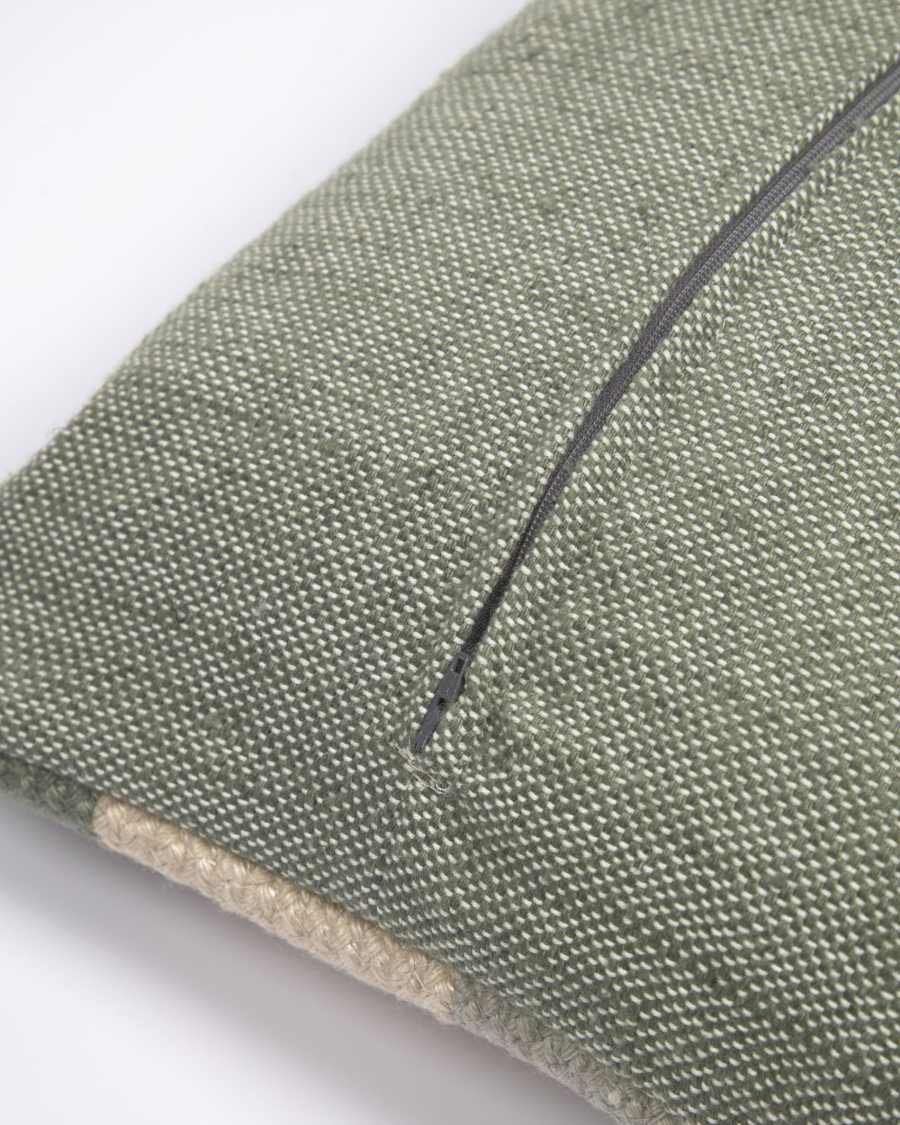 Housse de coussin Leeith 100% PET vert à rayures 45 x 45 cm