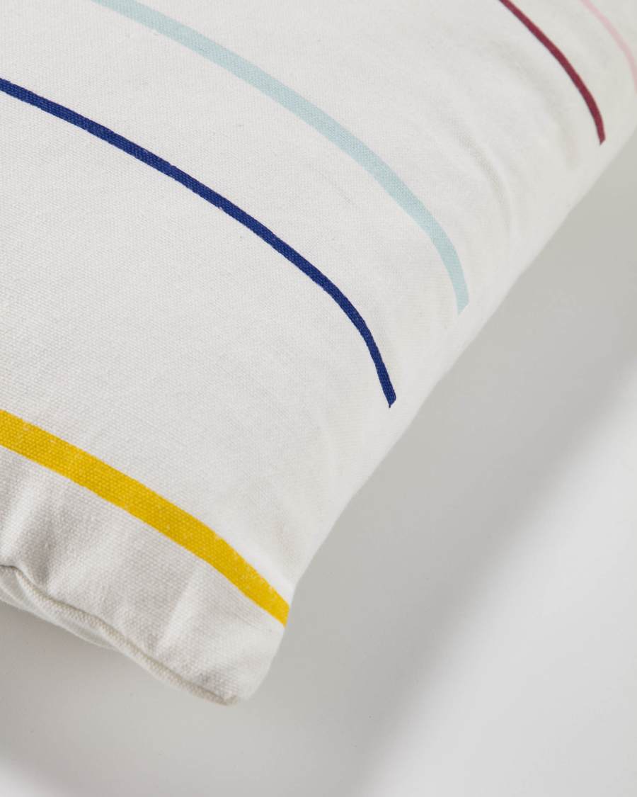 Nahilin 100% organic cotton cushion cover with multicolour stripes 45 x 45 cm