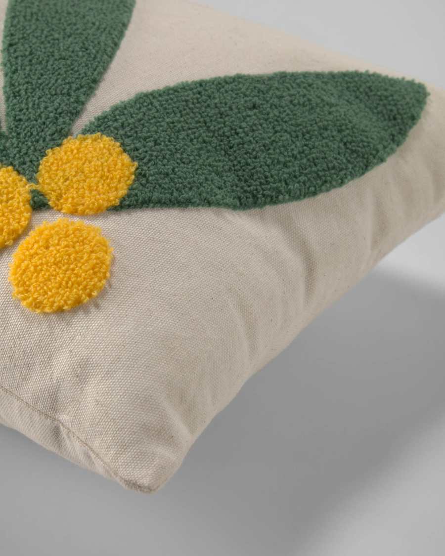 Housse de coussin Uriana 100% coton (GOTS) beige 30 x 50 cm