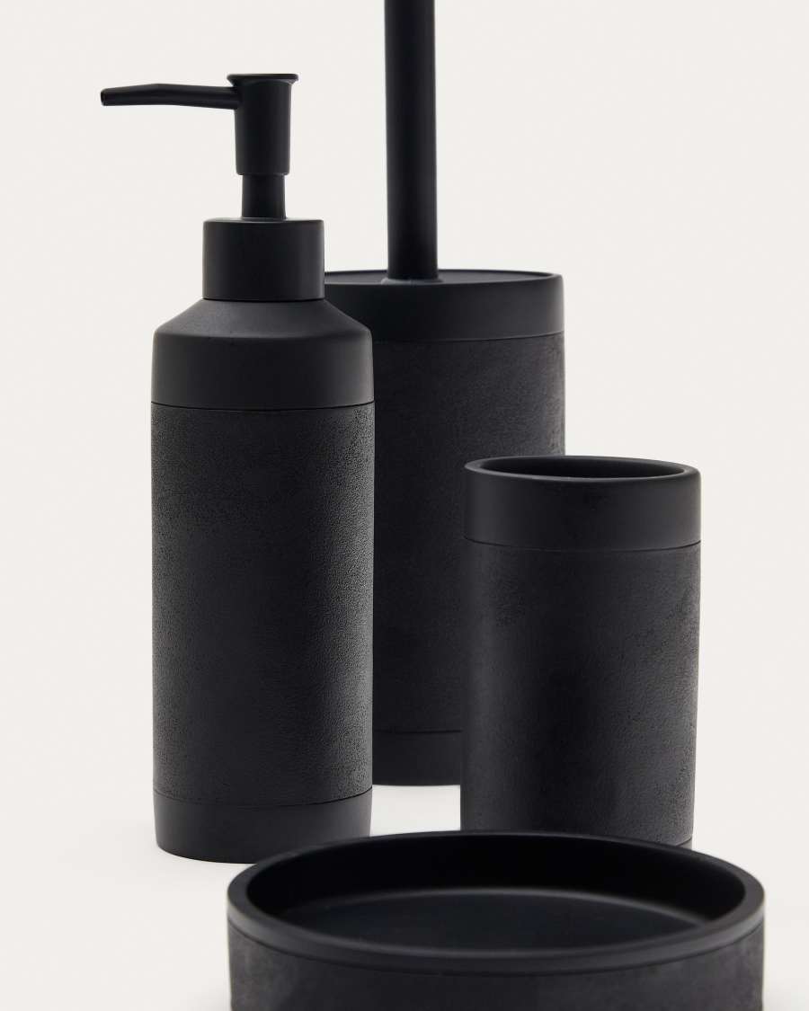 Sisel black polyresin soap dispenser