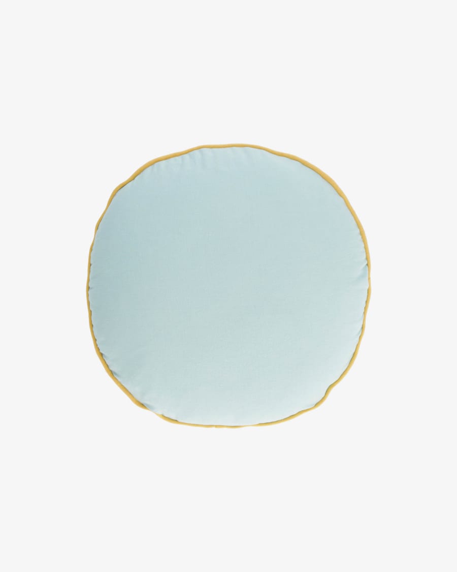 Housse de coussin Fresia 100% coton bleu Ø 45