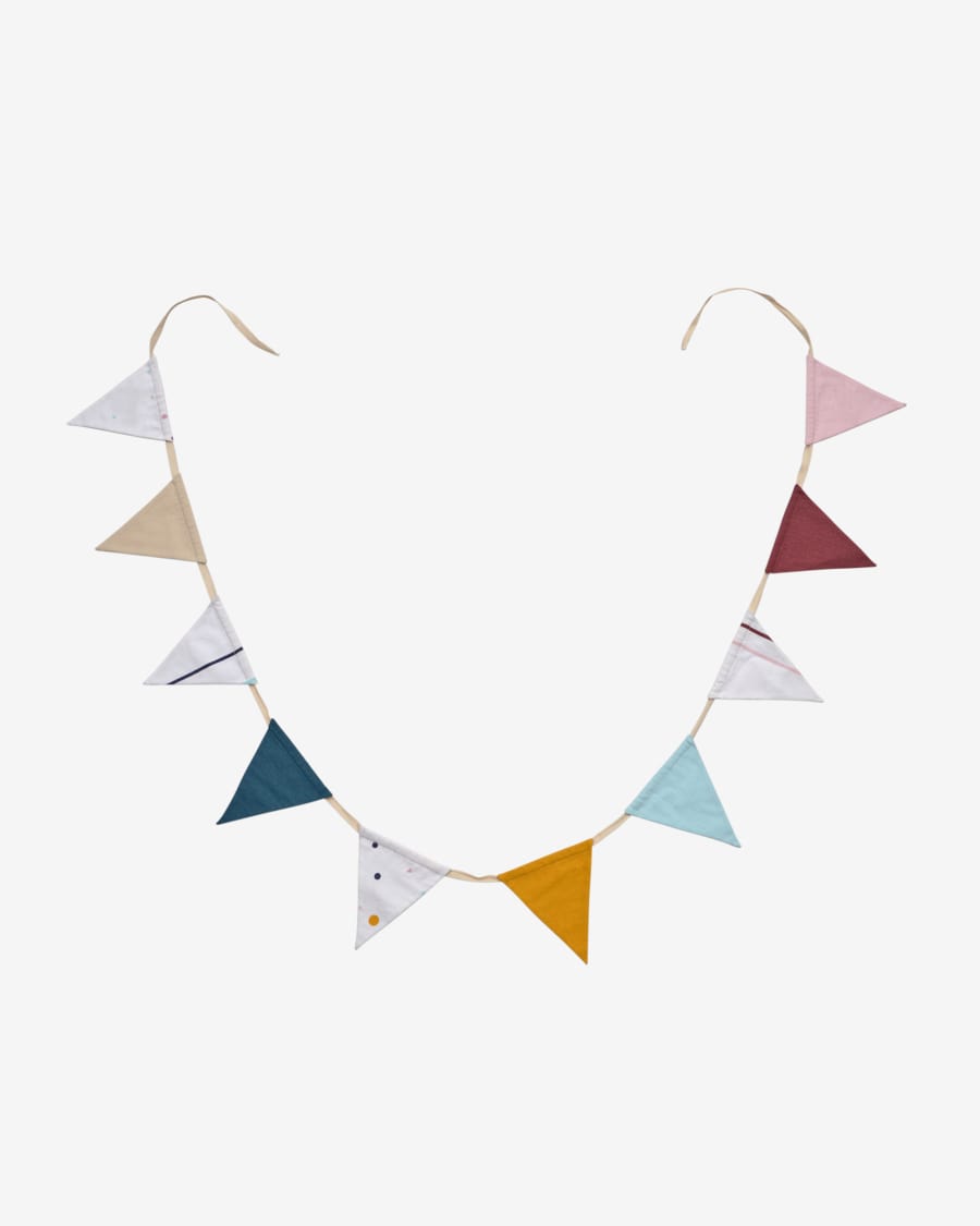 Ghirlanda con bandierine  Zalia 100% cotone (GOTS) rosa