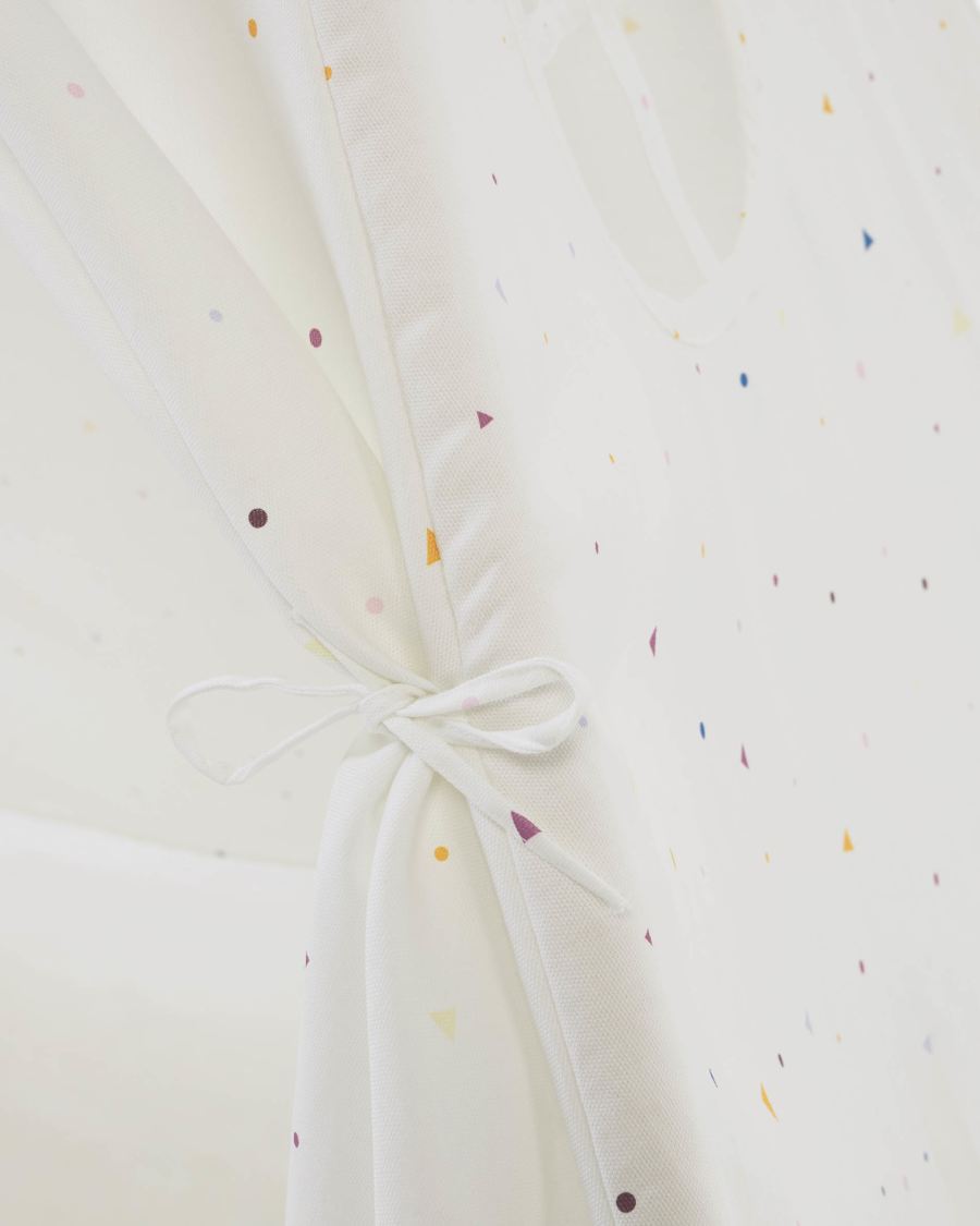 Tipi Miris 100 % coton multicolore et pieds en bois de pin