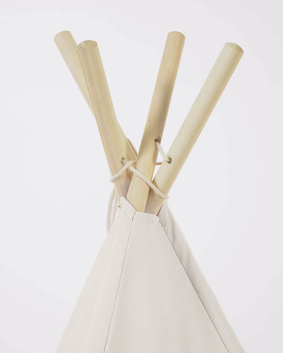 Darlyn 100% white cotton tipi with solid pine wood legs