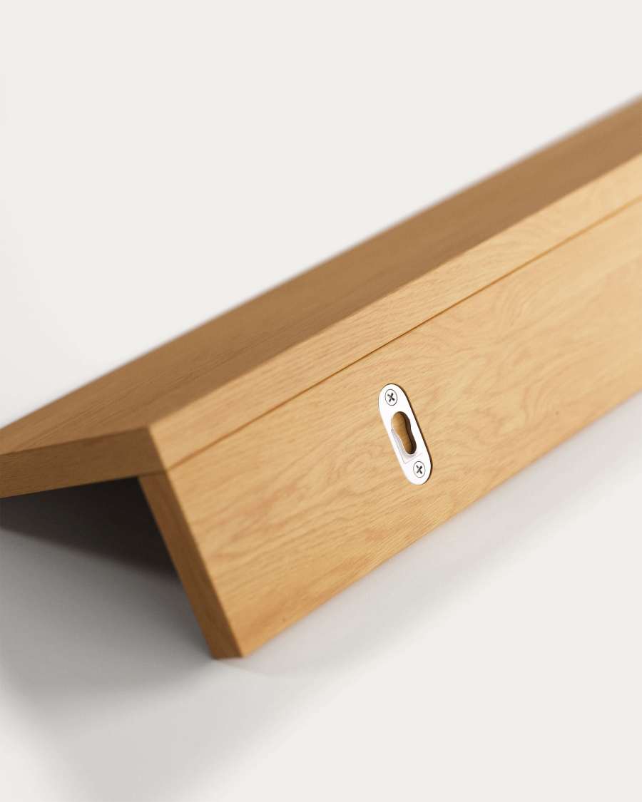 Abilen oak veneer and white lacquer shelf, 120 x 15 cm, FSC™ 100% certified