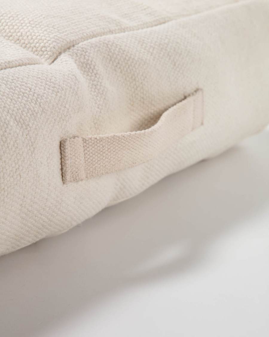 Cuscino da pavimento Sarit bianco 100% cotone 60 x 60 cm