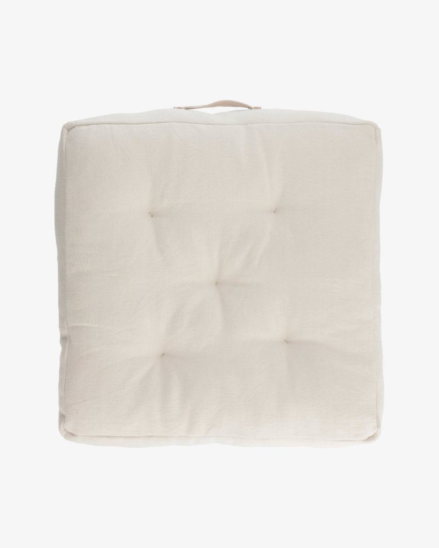Cuscino da pavimento Sarit bianco 100% cotone 60 x 60 cm