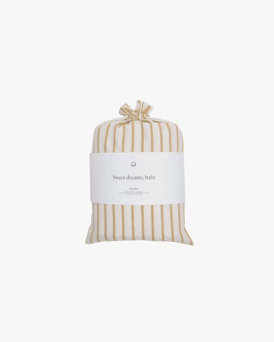 Σετ κλινοσκεπασμάτων Ghia, οργανικό βαμβάκι GOTS, ριγέ, 60 x 120 εκ