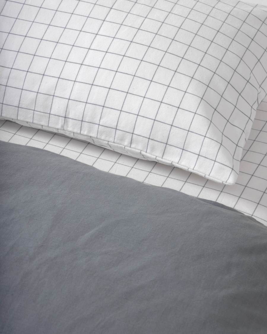 Alay set fondo, copripiumino e federa 100% cotone organico (GOTS) a quadretti 70 x 140 cm