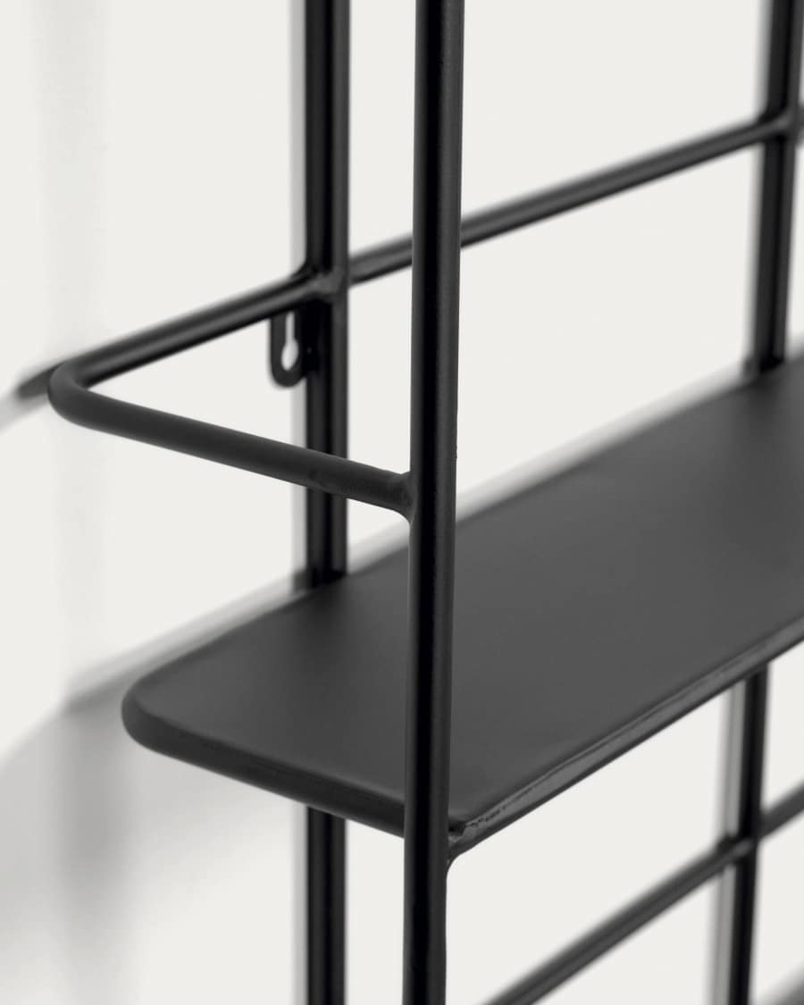 Prestatgeria Najat d'acer amb acabat negre 75 x 60 cm