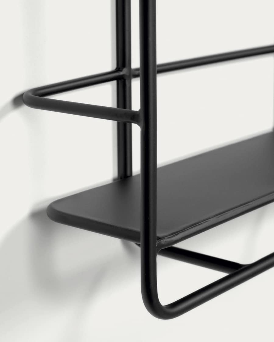 Prestatgeria Najat d'acer amb acabat negre 75 x 60 cm