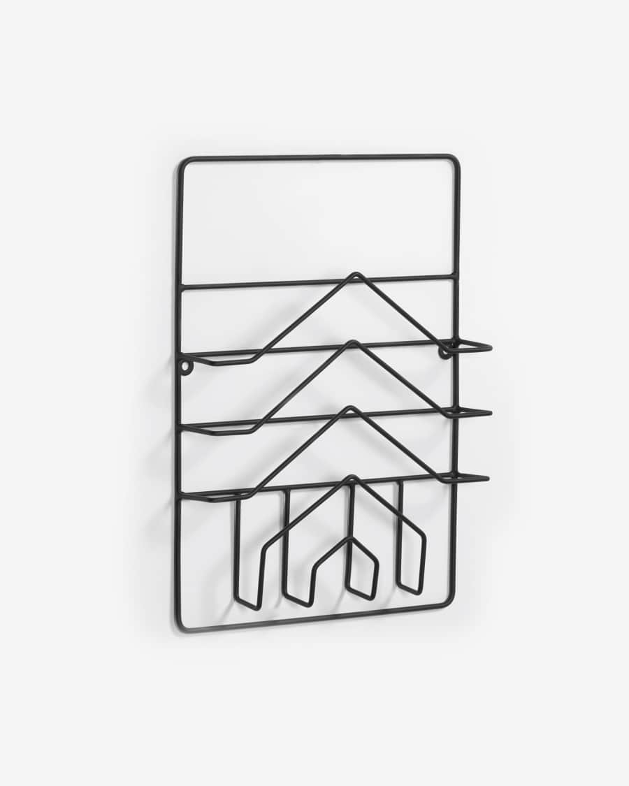 Porte-revues mural Yamine métal noir 33 x 45 cm