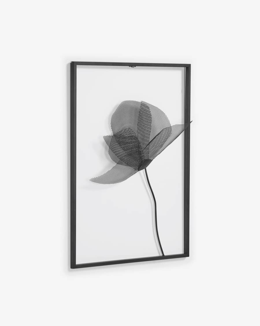 Nakita Blumenbild schwarzes Metall 43 x 60 cm