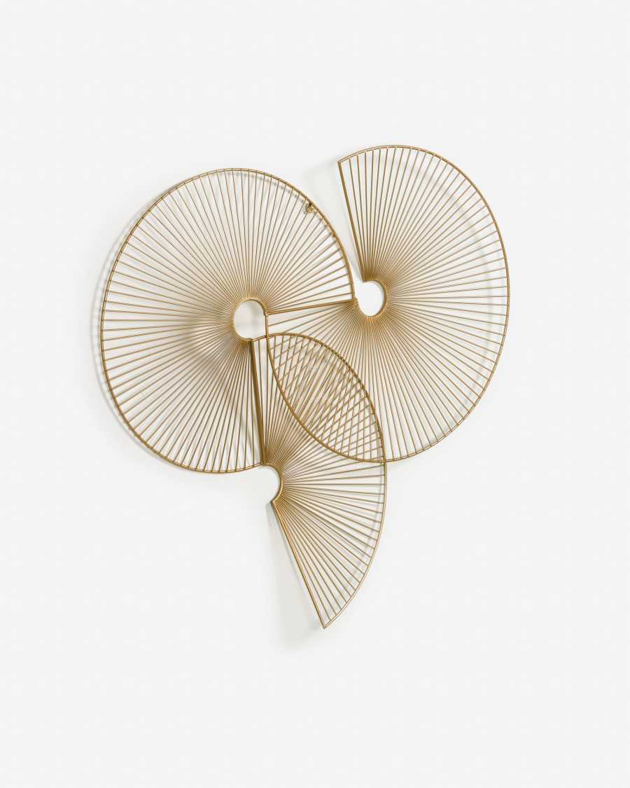 Pannello murale Venertia rotondo in metallo dorato 63,5 x 61 cm