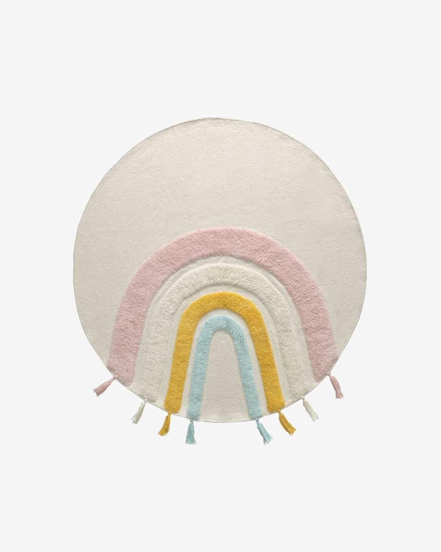 Thaide cotton multicoloured circular rug Ø 100 cm