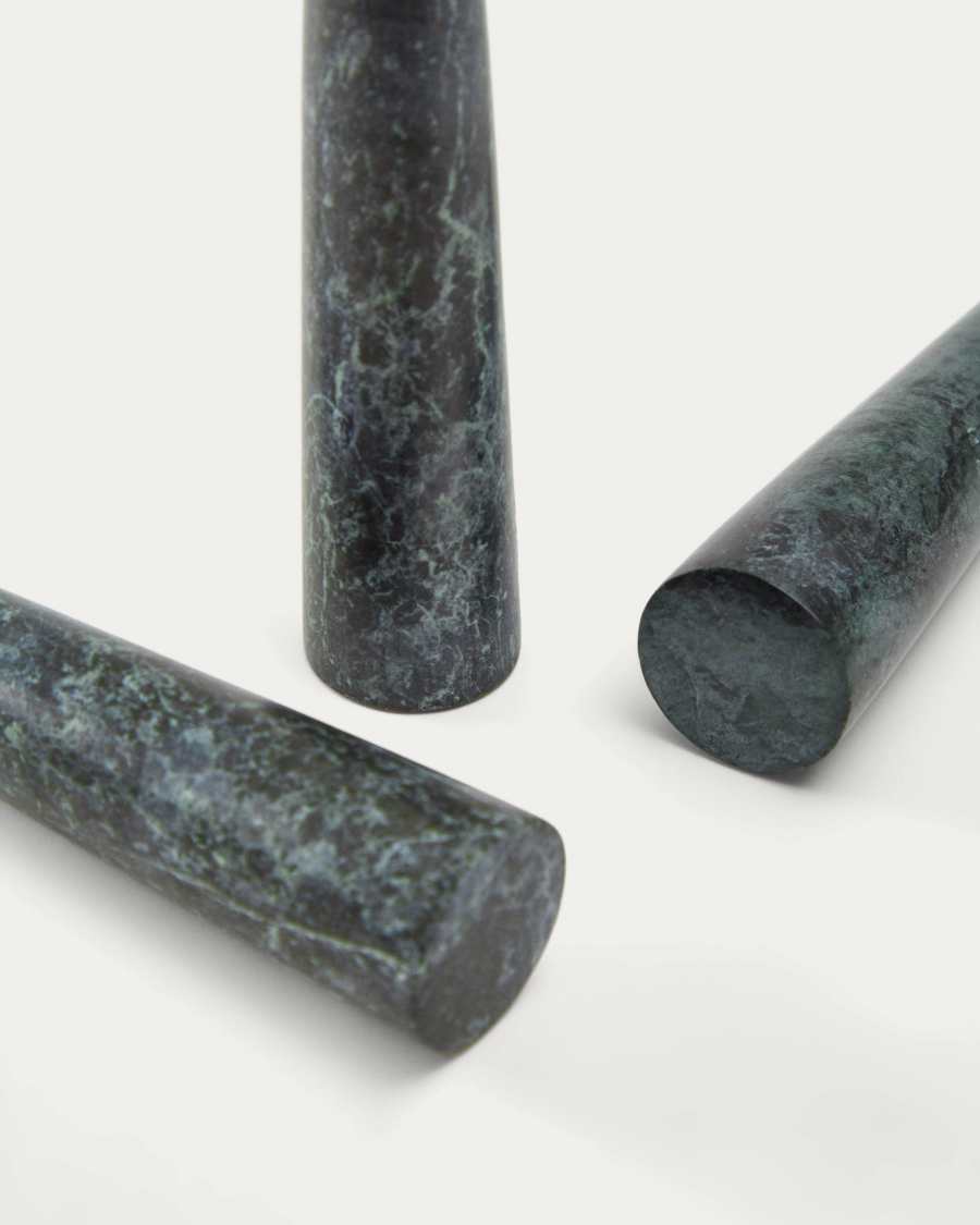 Bluma set of cheese knives in green marble