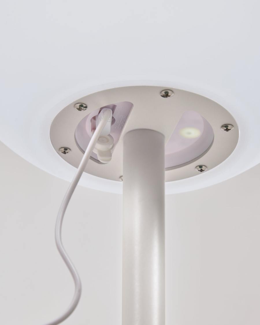 Lampe de table d'extérieur Dinesh en acier blanc