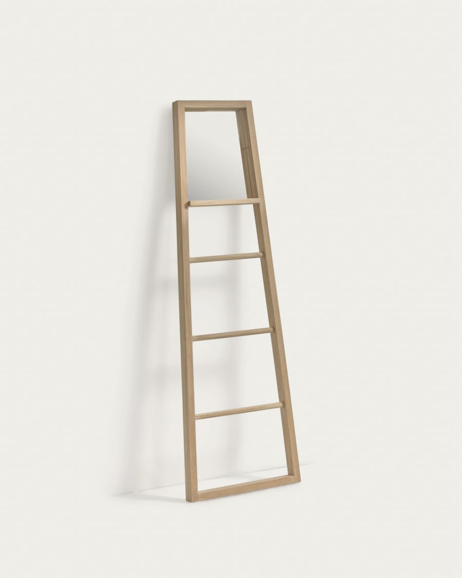 Toallero con espejo Fiavina de madera maciza de caoba 55 x 180 cm