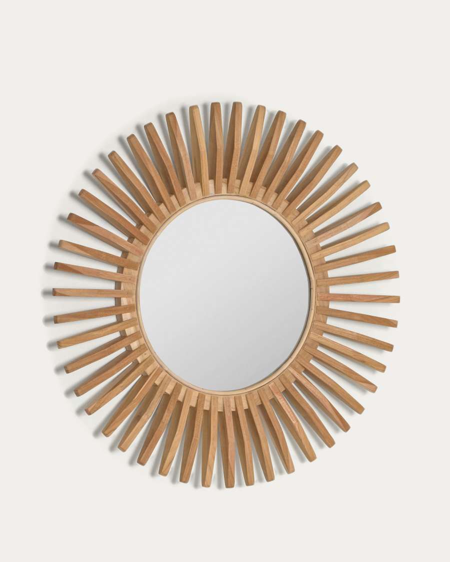 Ena round solid teak mirror 79 cm