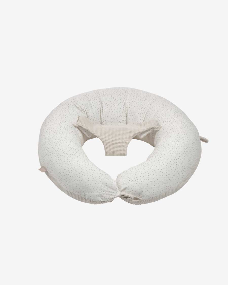 Coussin d’allaitement et de maternité Madinna 100% coton bio (GOTS) à pois rose