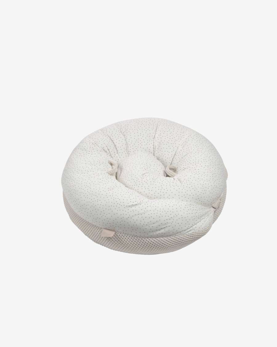 Coussin d’allaitement et de maternité Madinna 100% coton bio (GOTS) à pois rose