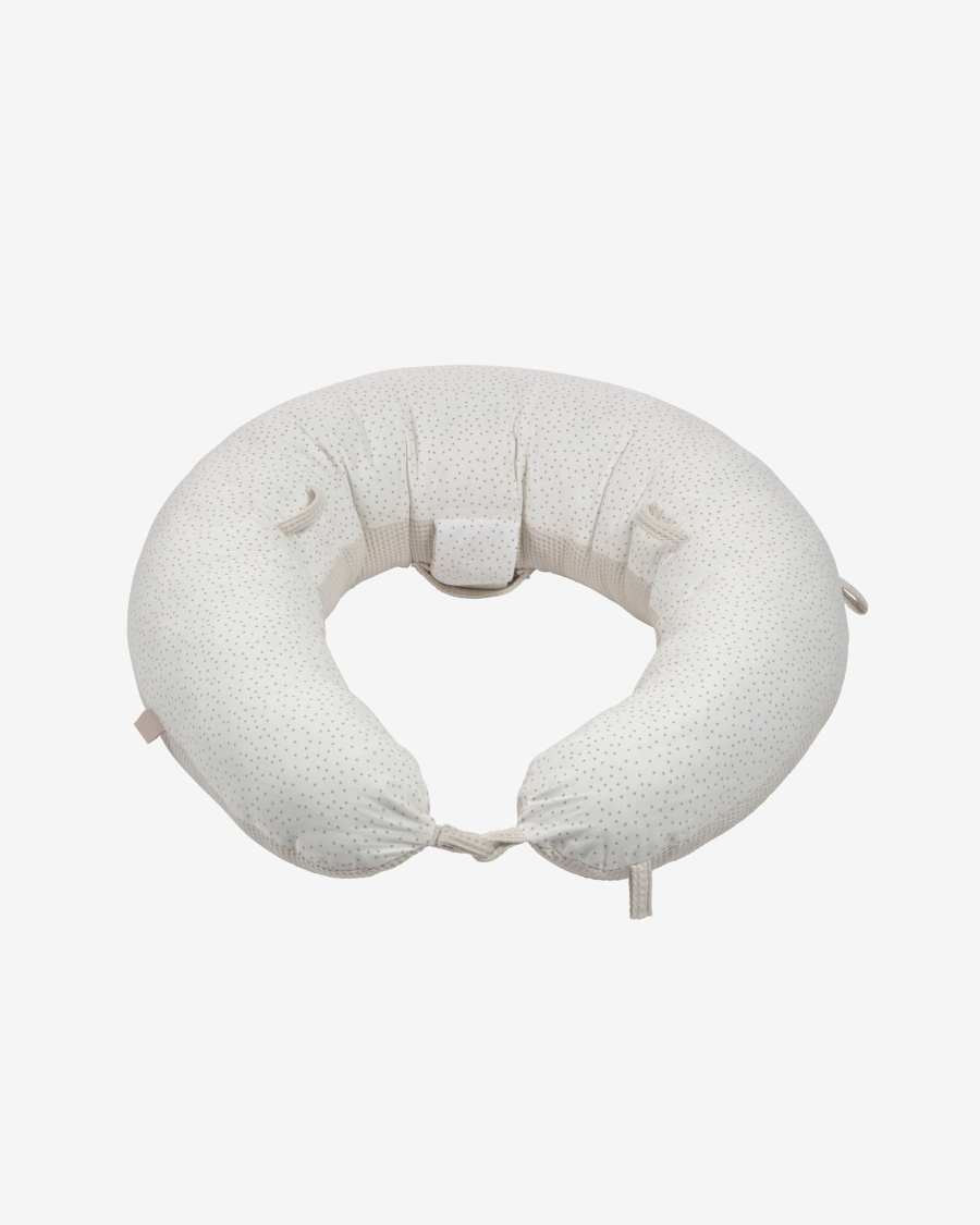 Coussin d’allaitement et de maternité Madinna 100% coton bio (GOTS) à pois rose