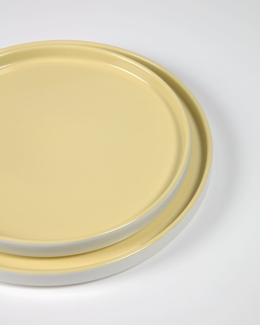 Midori ceramic dinner plate in yellow
