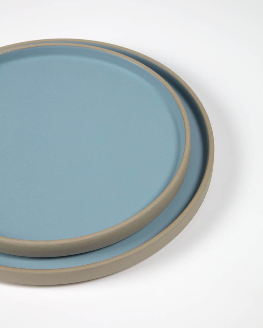 Midori ceramic dessert plate in blue
