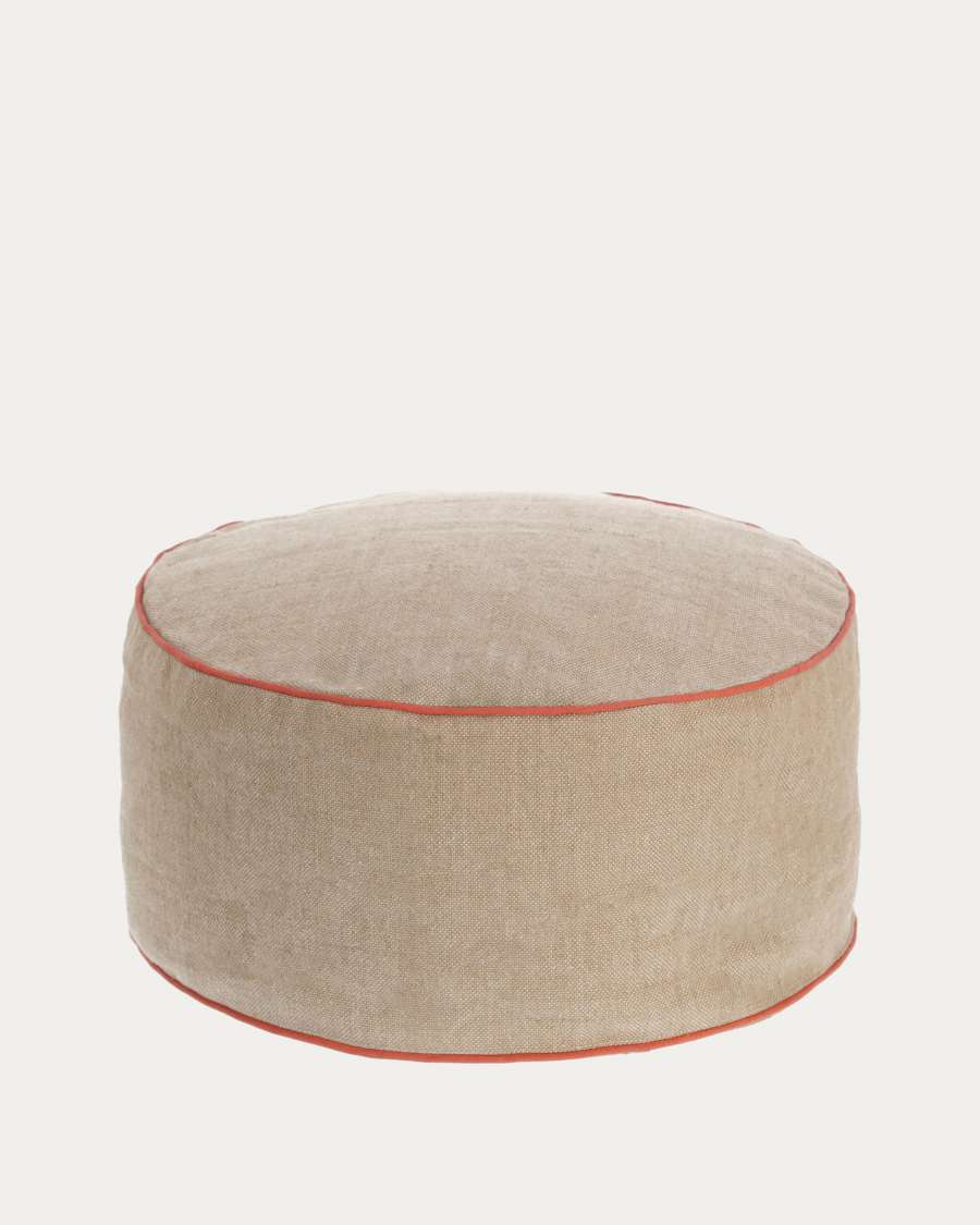 Pouf Dalila in PET beige Ø 60 cm