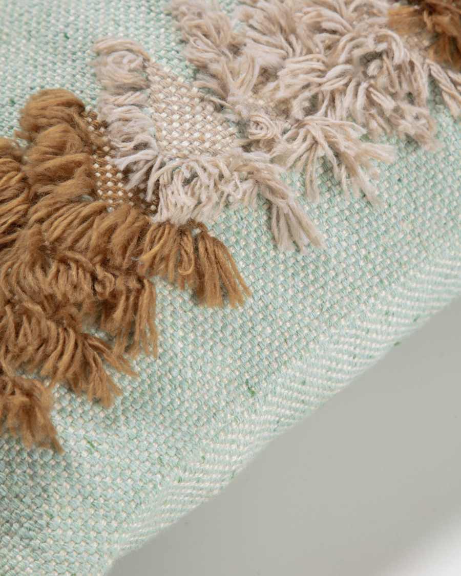 Fodera per cuscino in PET Dalila con bordo marrone e verde