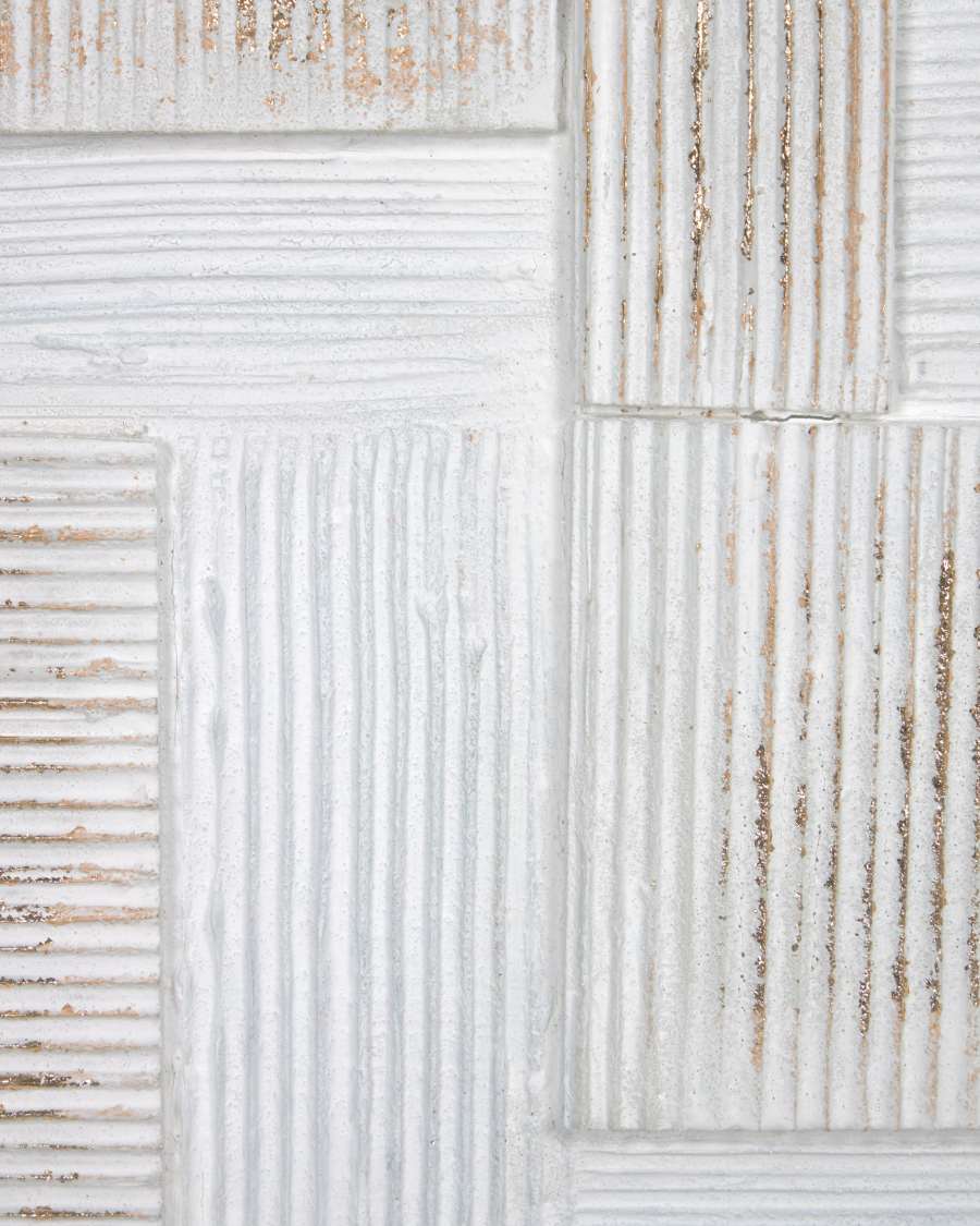 Tableau Alvida rectangles blanc et doré 50 x 50cm