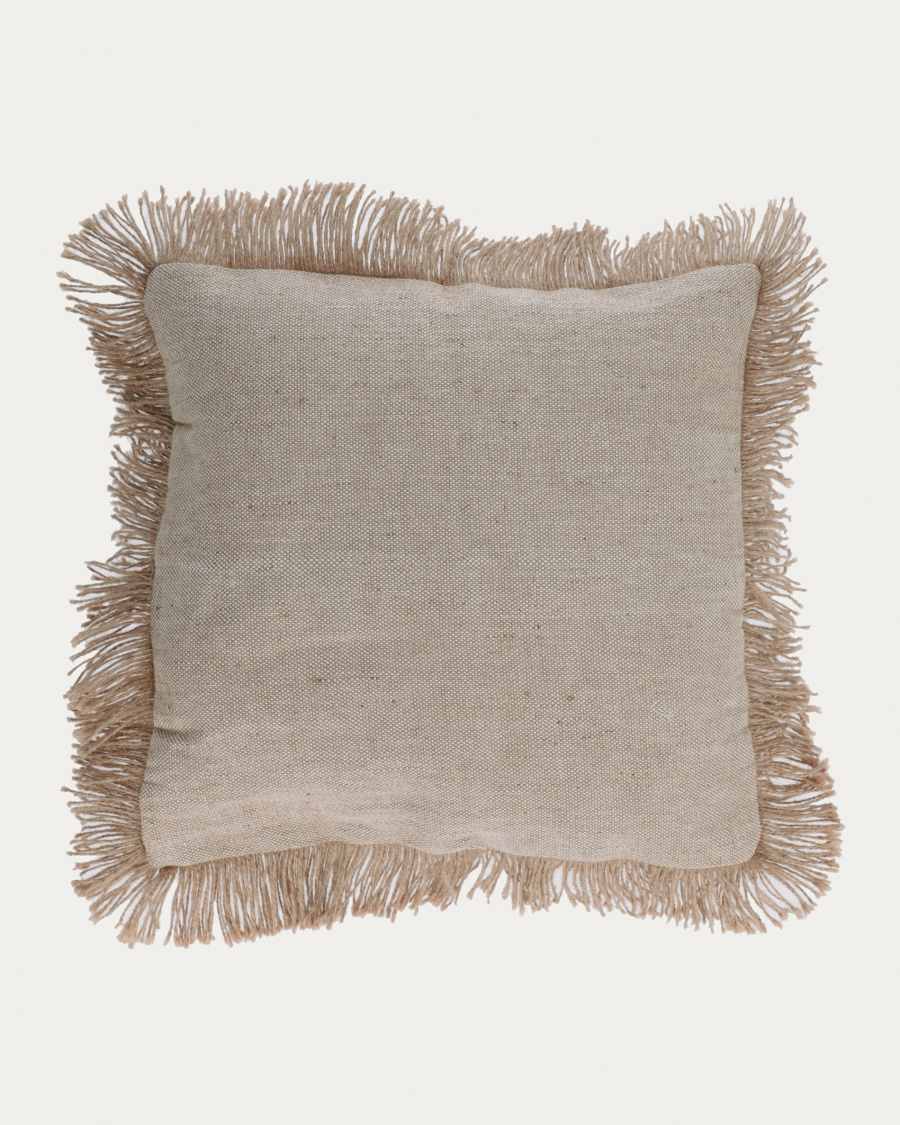 Delcie Kissenbezug aus Baumwolle und Jute mit Fransen beige 60 x 60 cm