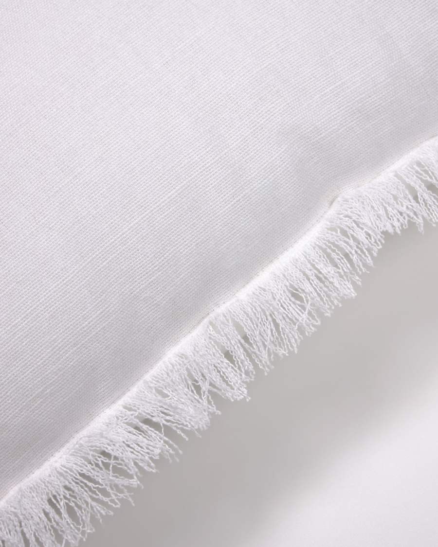Almira cotton and linen cushion cover with white tassels 45 x 45 cm