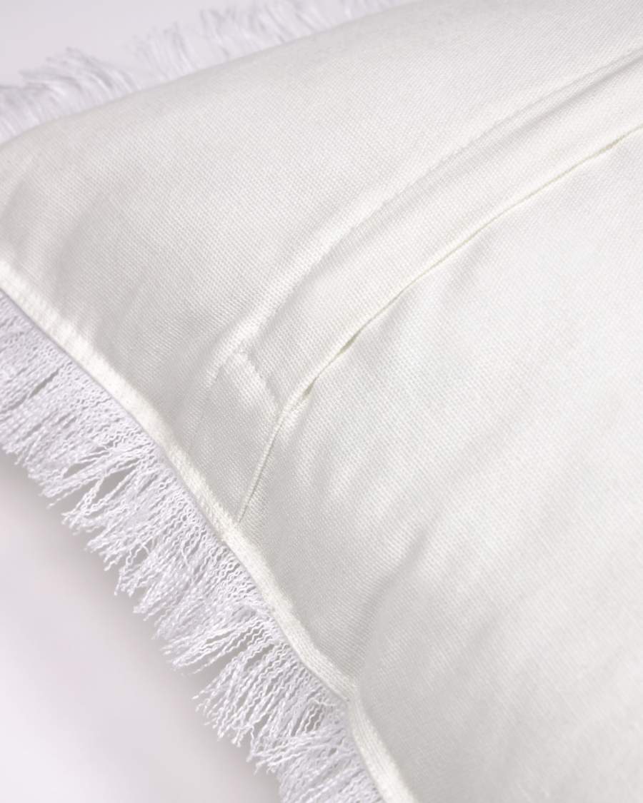 Almira cotton and linen cushion cover with white tassels 45 x 45 cm