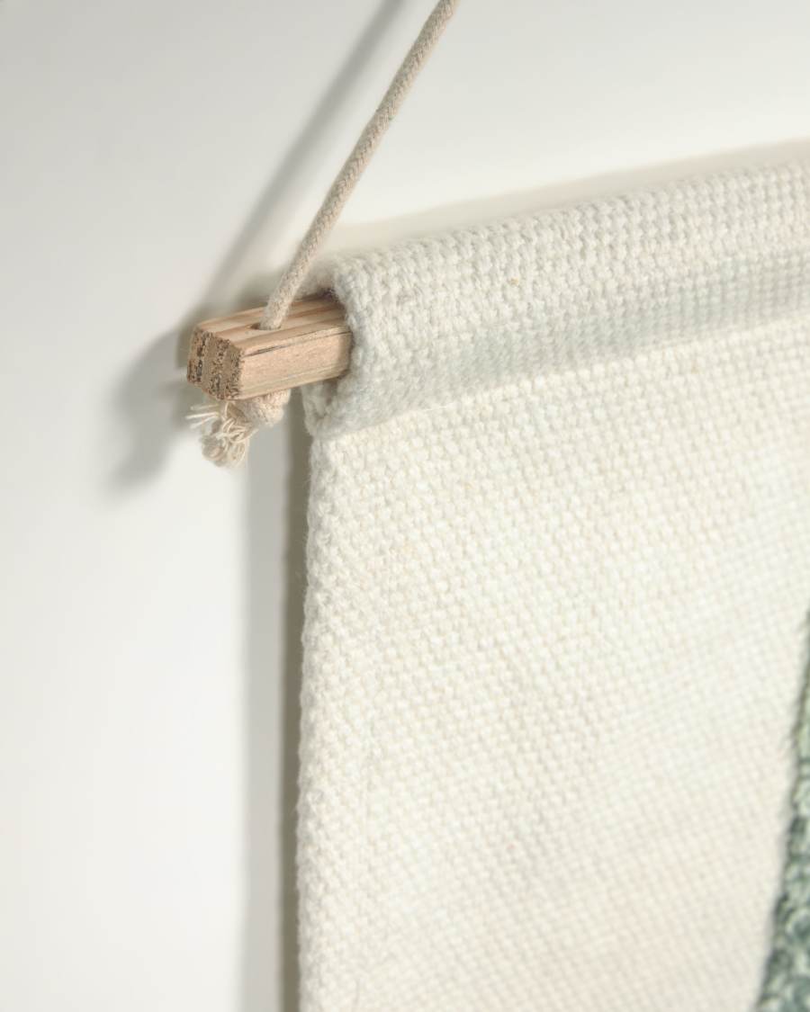 Amorela 100% cotton tapestry with green squares 20 x 30 cm