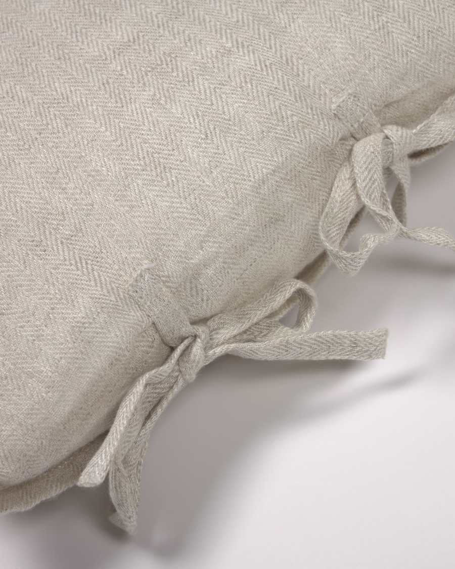 Tazu 100% linen cushion cover in beige 30 x 50 cm