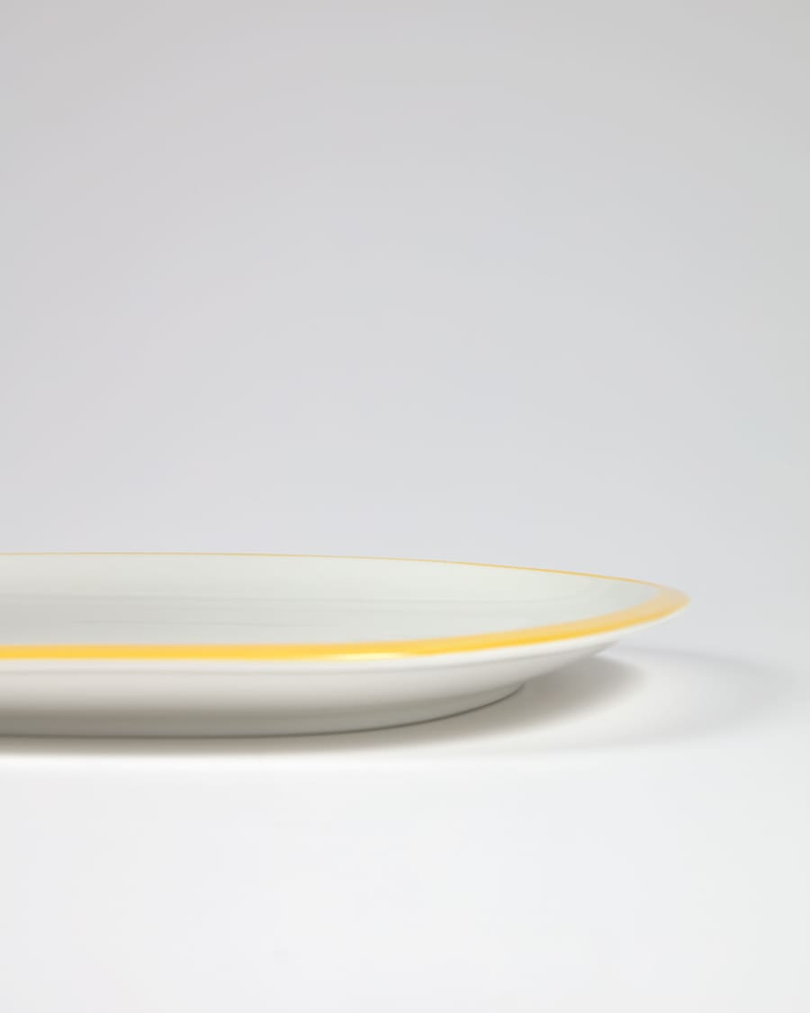 Odalin porcelain dinner plate in yellow and white