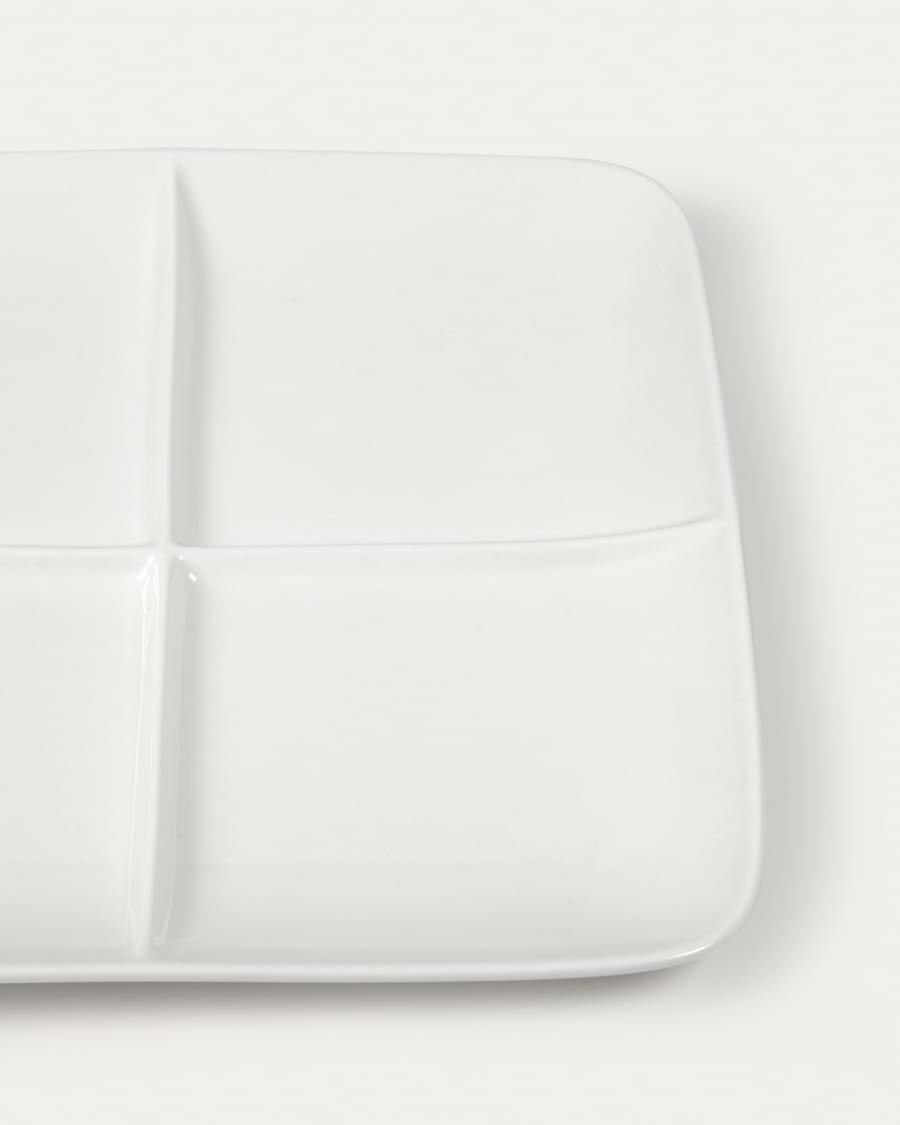 Pierina flacher Teller aus Porzellan weiß