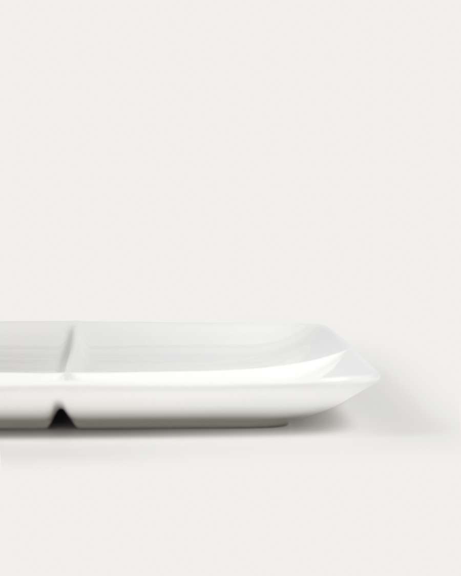 Pierina flacher Teller aus Porzellan weiß