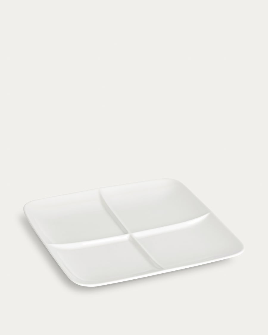 Pierina flacher Teller aus Porzellan weiß