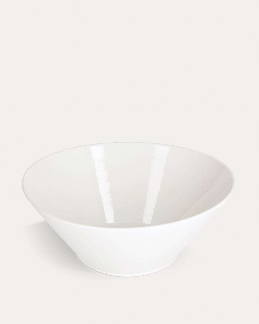 Pierina large oval porcelain bowl in white