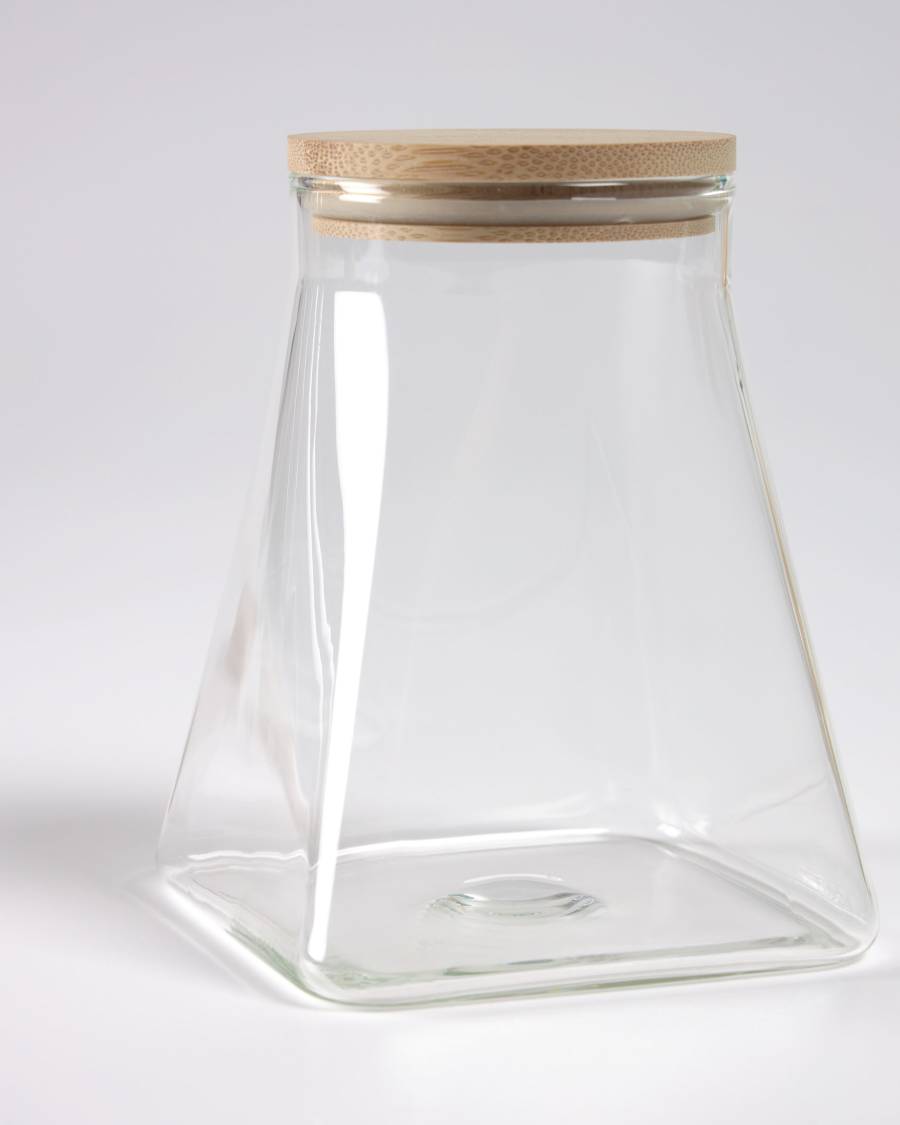 Small Adalis transparent glass jar