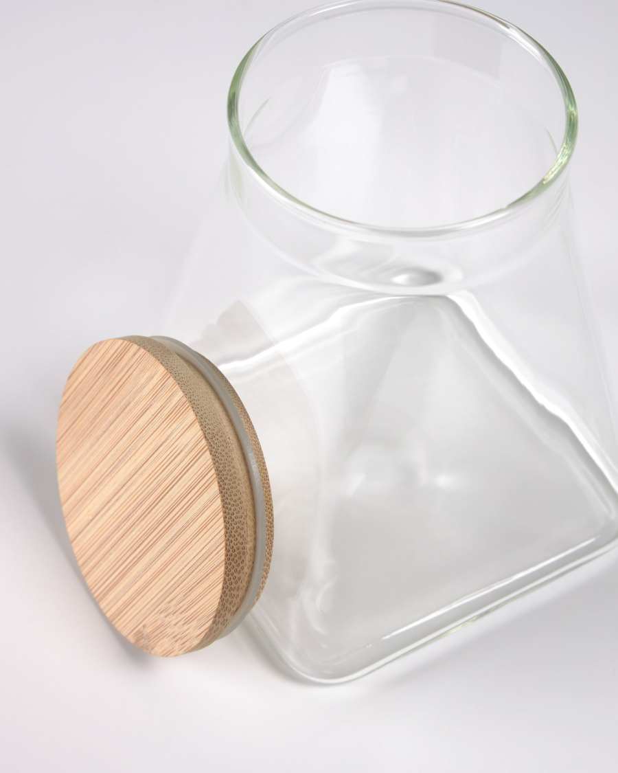 Small Adalis transparent glass jar