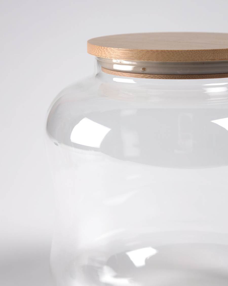 Large Cirene transparent glass jar